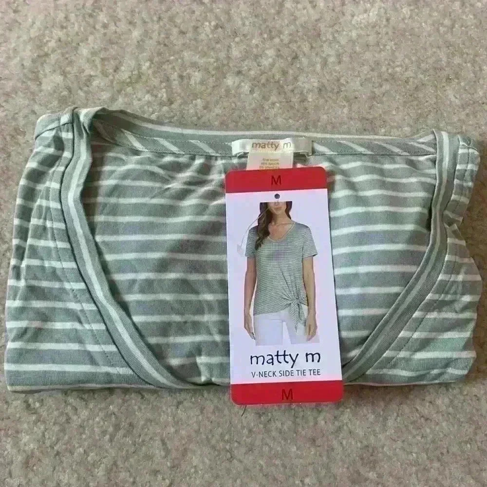 Matty M V-Neck Side Tie Tee